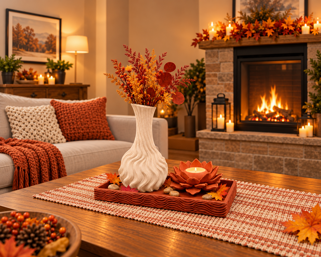 Terracotta sculptural decor set
